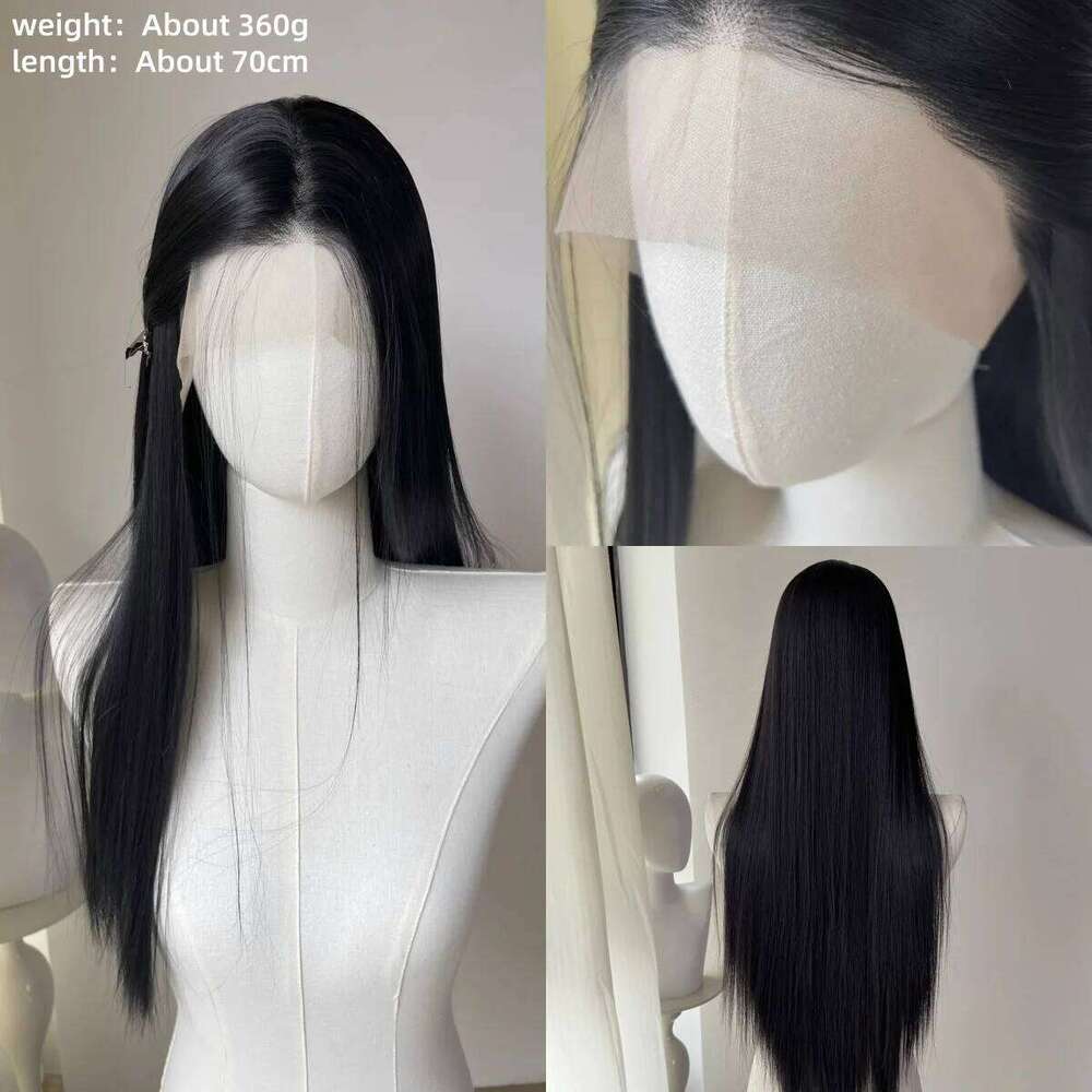 26inch 13x4 Lace Front Wig Women Lolita Synthetic Wigs Black Hair for Daily Use Cosplay Party Heat-resistant Fiber