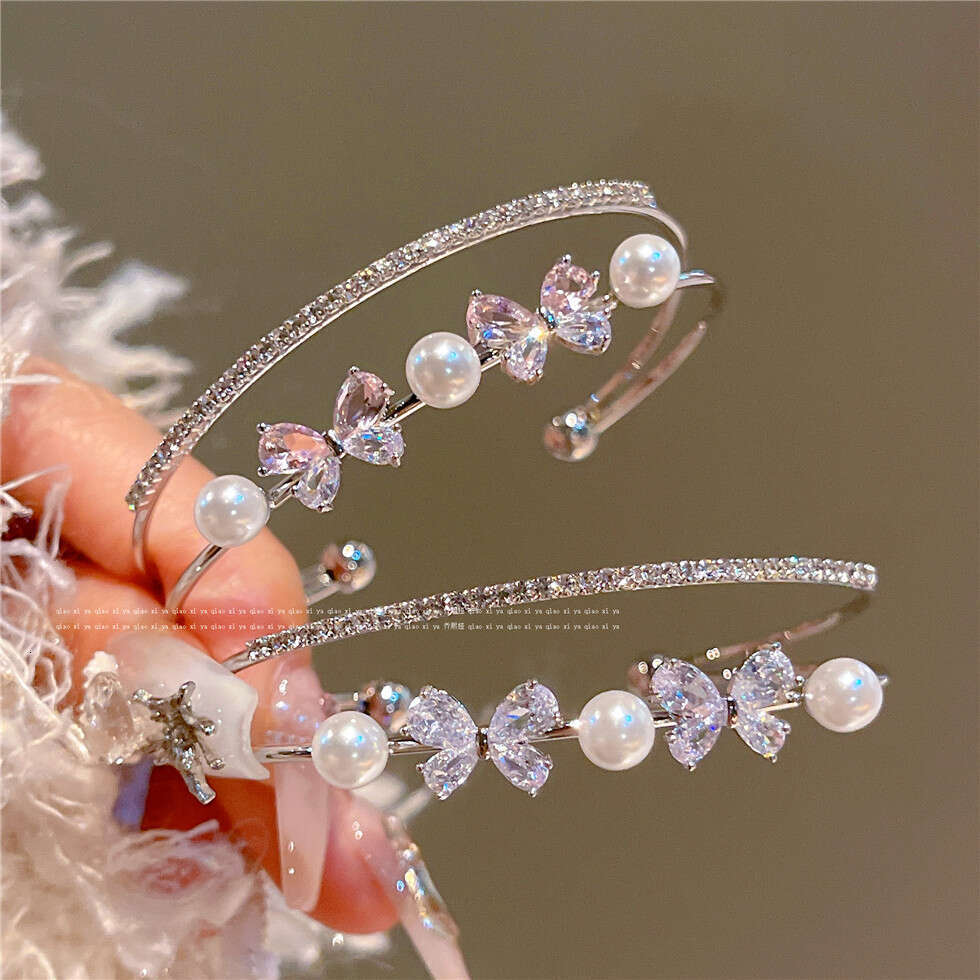 Sweet Double Layer Bowknot Bracelet 2024 Niche Design Sense Personality Natural Hand Ring Women's Jewelry