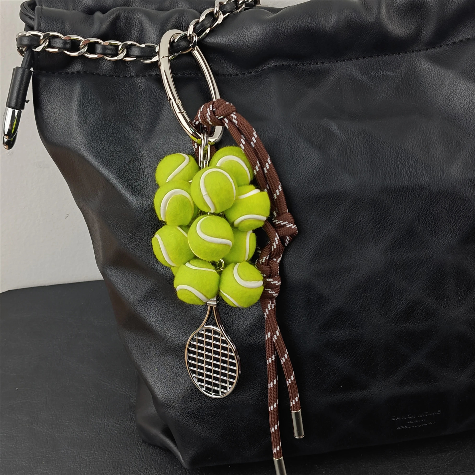 Handmade Tennis Delicate Charms Bag Pendant Keychain Cute Exquisite green Purple yellow Bunch Of Grapes Fashion Accessories Gift 250618