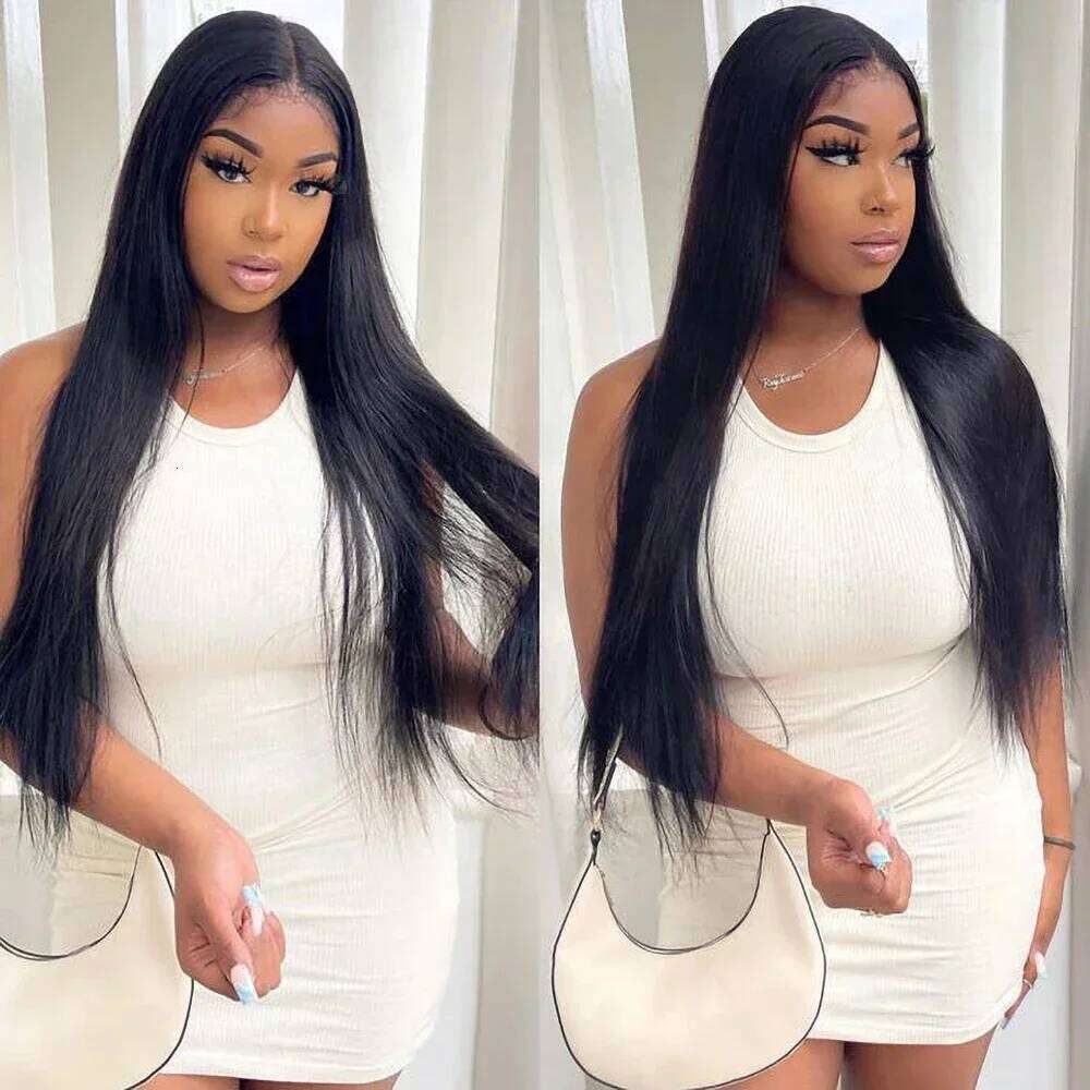 13x6 Straight Front 360 Frontal HD Transparent Lace Wigs For Women Human Hair 5x5 Closure Wig Brazilian 36Inch