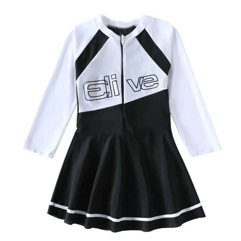Long-sleeved One-piece Quick-drying Children's Elementary and Middle School Students Girls Sunscreen in Swimsuit