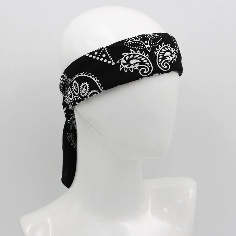 68CM Retro Blue Red Paisley Large Square Bandana Cotton Hip Hop Headband Scarf 250617