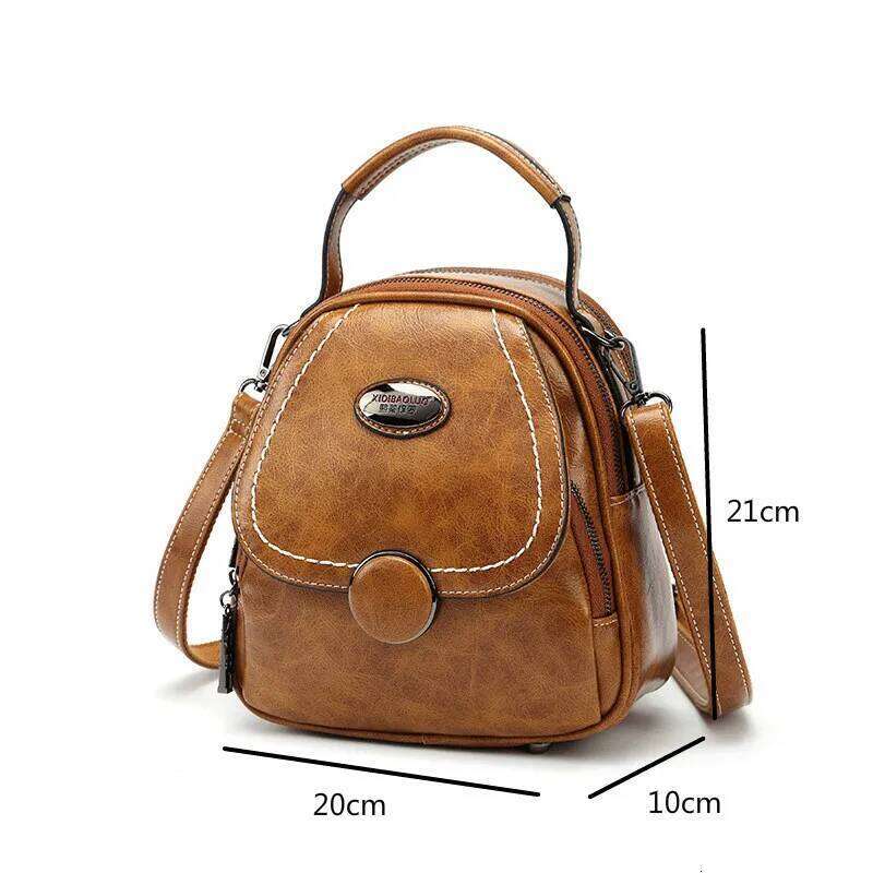 Johnature 2025 New Retro Small Shoulder Bag Women Backpack Fashion Ladies Bags Pu Leather Multifunctional Travel Backpacks