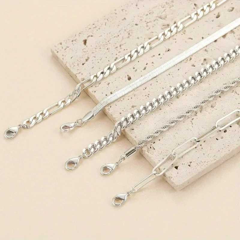 Vintage Punk Style Womens Bracelet Set Silver 925 bracelet Plated Gold bracelet Cuban Paper Clip Chains Fashion Accessories W250618