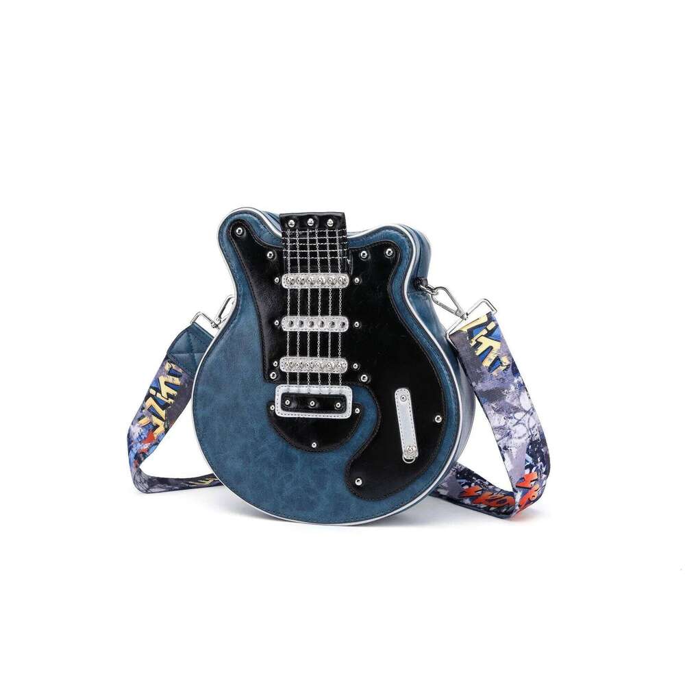 2024 New Unique Creative Spicy Girl American Style Vintage Fashion Guitar Shape Bass Pain Crossbody Bag For Women