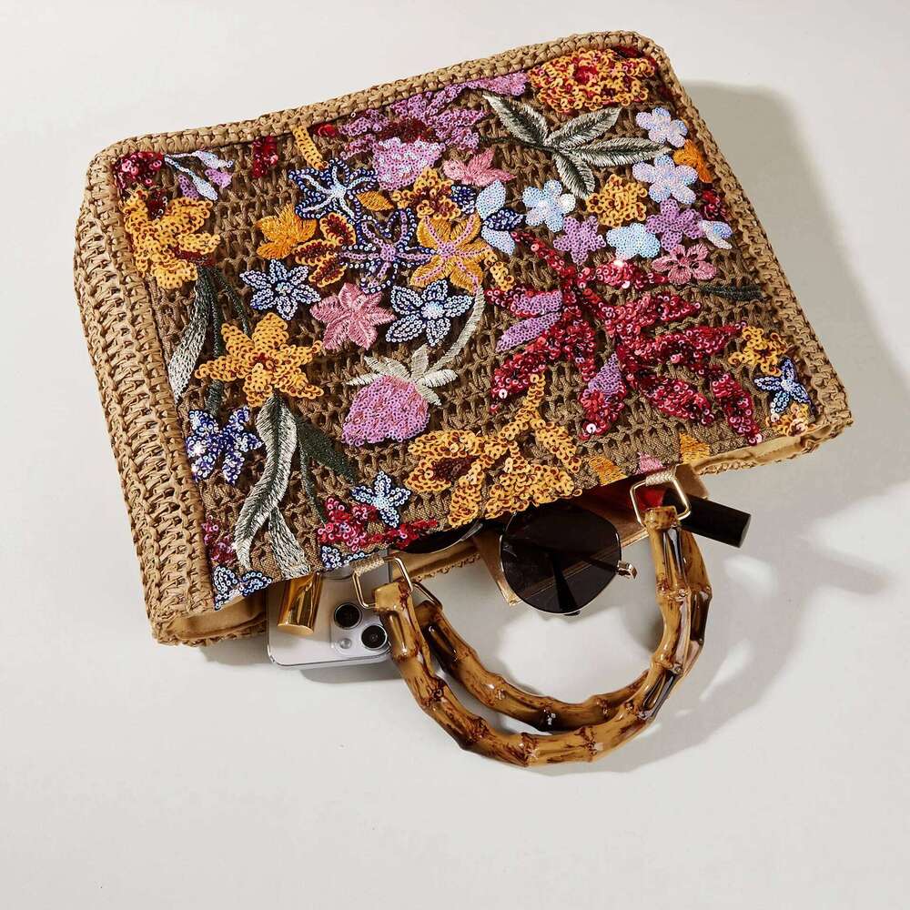 Women's Large Capacity Shoulder Summer Straw Woven Basket Handbag Fashion Female Designer Beach Bag Bali Shopper Tote