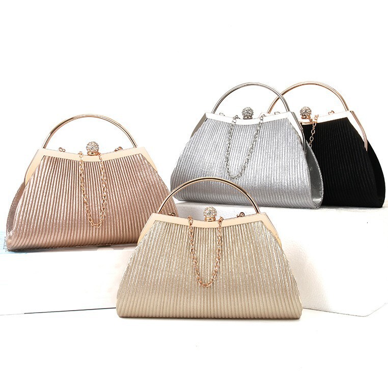 Free Shipping 2025 New Designer Bag Folding Women's Diamond Evening Dress Handbag Fashion High Quality Shopping Bag