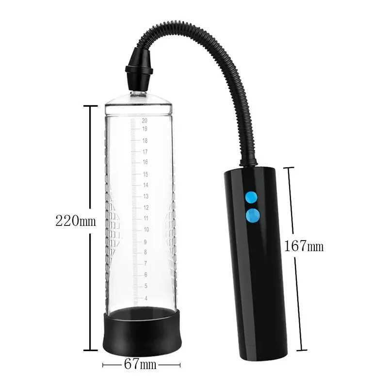 USB Electric Acrylic Penis Pump Male Penis Enlargement Pump Vacuum Pump for Penis Penile Training Extender Cock Sex Toy for Men W250618