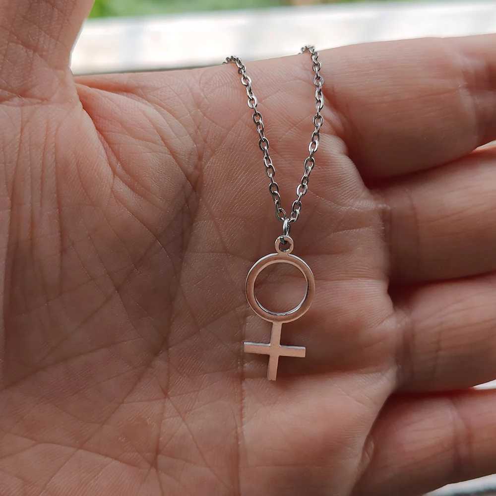 Venus symbol necklace feminism jewelry woman symbol pendant sterling silver female symbol necklace feminism gift W250618