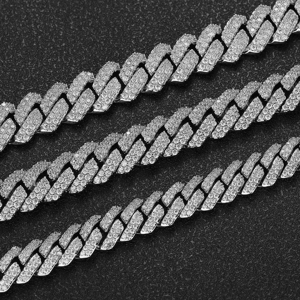 12mm Miami Cuban Link Chain Necklace for Men 18K Gold Plated Iced Out CZ Diamond Hip Hop Jewelry Luxury Tennis Choker Necklace