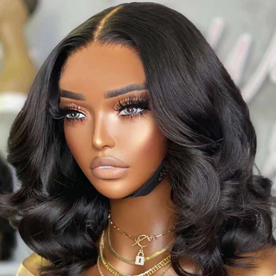 Glueless Plucked Pre Cut 5x5 HD Closure Human Hair Bob Upgraded No Glue Body Wave Lace Front Wigs