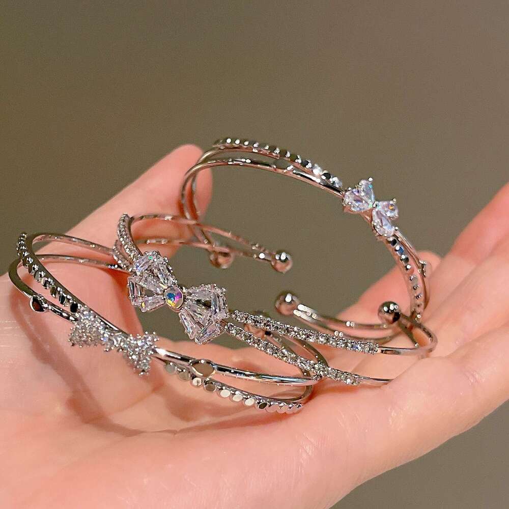 JOJO Ultra-Fine Light Bracelet Sier Niche Bowknot Wristband Sweet High-End Sense Jewelry