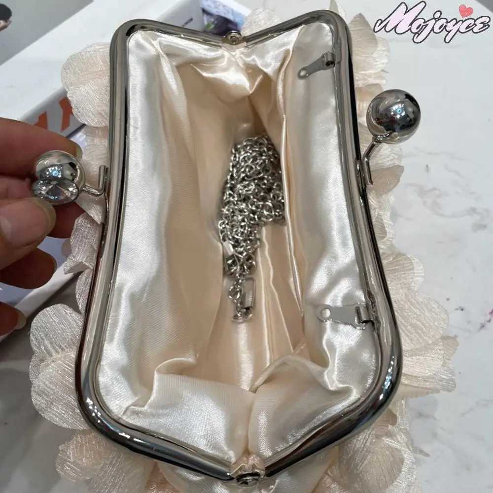Artificial Flowers Elegant Banquet Bag Solid Color Stylish Handbag Floral Evening Clutch Purse Large Capacity Wedding Party Bags Z250618