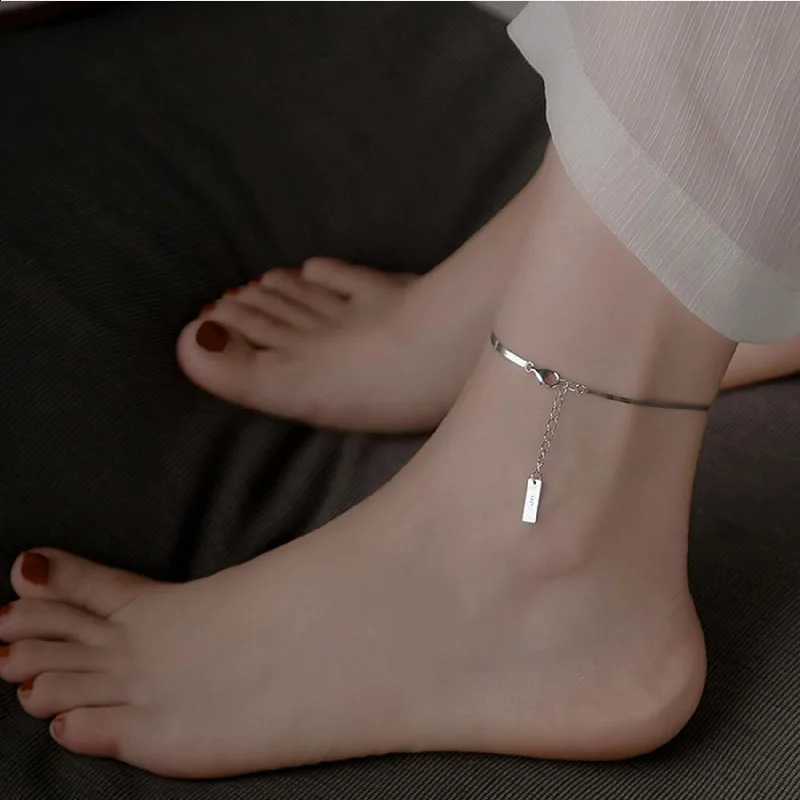 Simple Anklet Silver Color Knife Pendant on the leg Summer Beach Bracelets Barefoot Foot 235cm9 28 long 1 Piece 250606