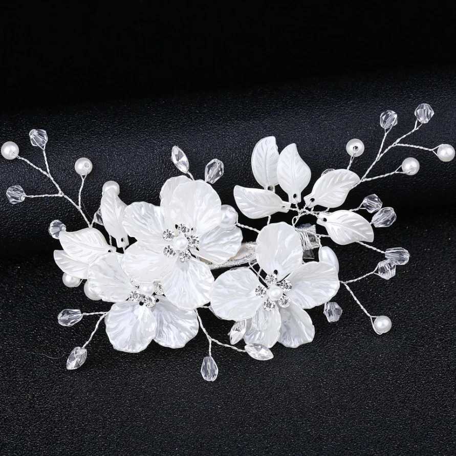 Crystal Pearl Flower Hair Clips Elegant Headwear For Women Precious jewels Bridal Wedding Hair Jewelry Styling Tools cessories L2509281S91