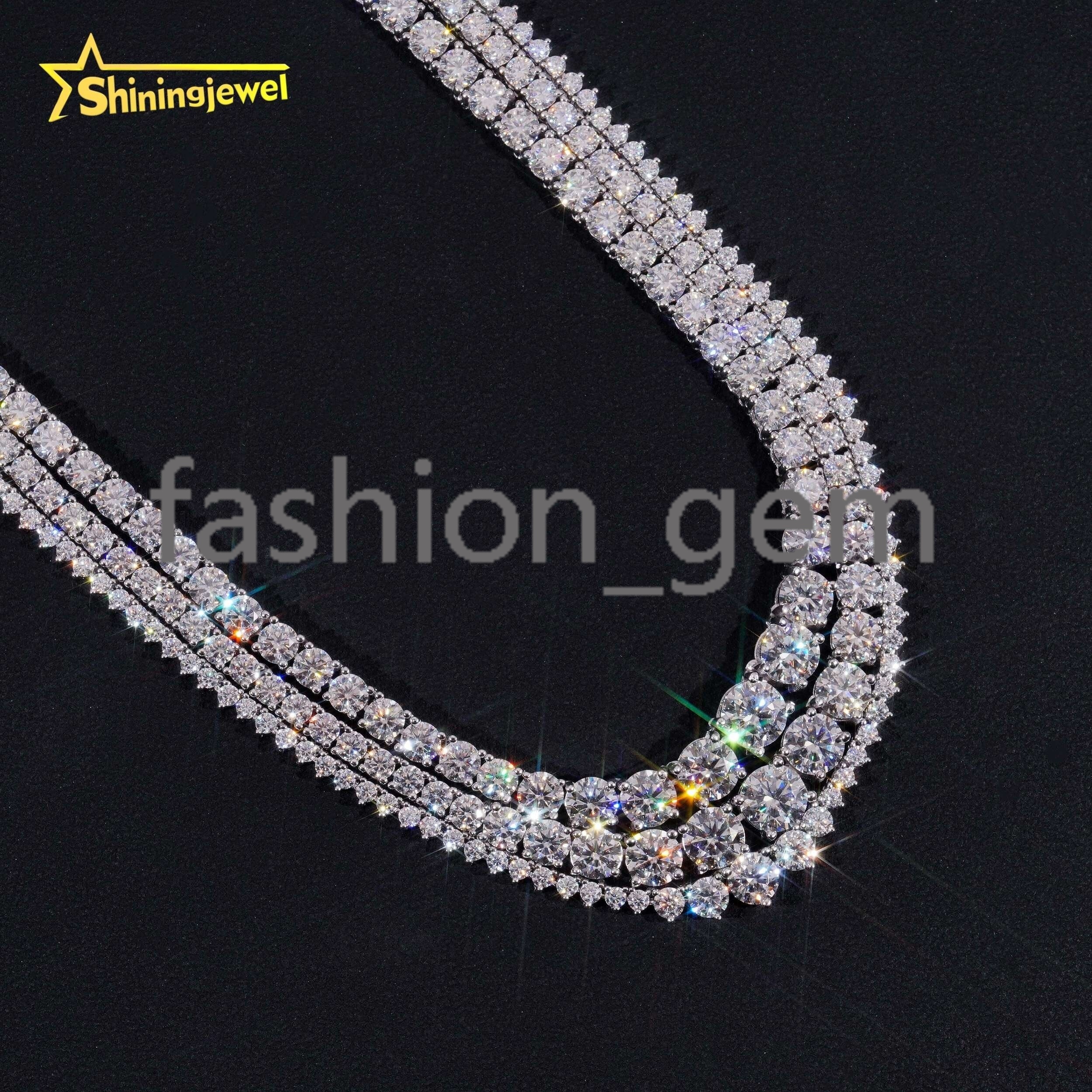 Fine Jewelry 925 Sterling Silver Fashion Women 2mm 3mm 4mm Gradual VVS Moissanite Tennis Chain