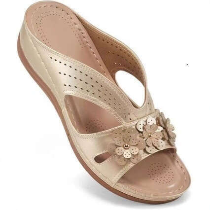 Plus Size Floral Wedge 2025 New Casual Beach Peep Open Toe Sandals