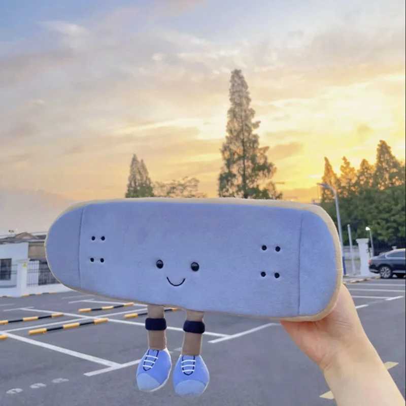 34cm Fun Sports Skateboard Plush Toy Home Bedroom Plush Decorative Doll Skateboard Stuffed Toy Dolls Children Gifts W250618