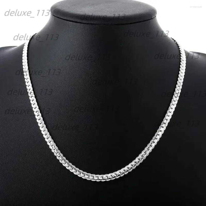 Designer Pendants 20-60Cm Sterg Sier Design Noble 6Mm Necklace Chain For Woman Men Fashion Wedding Engagement Jewelry