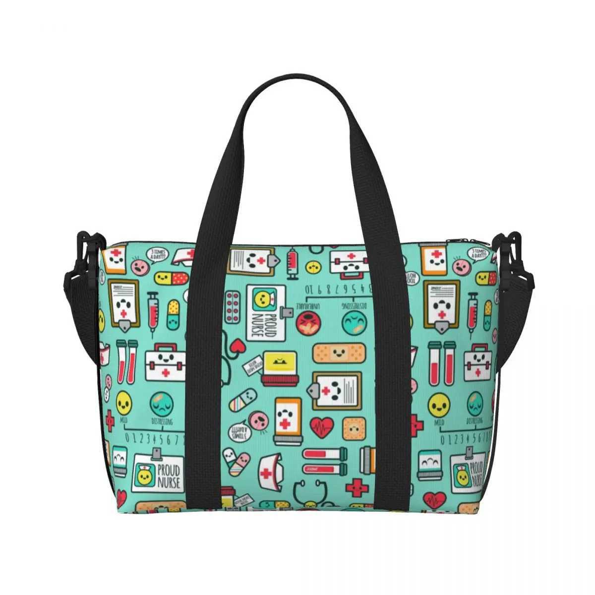 Custom Proud To Be A Nurse Grocery Shopping Tote Bag Women Big Capacity Health Care Nursing Gym Beach Travel Bags W250618