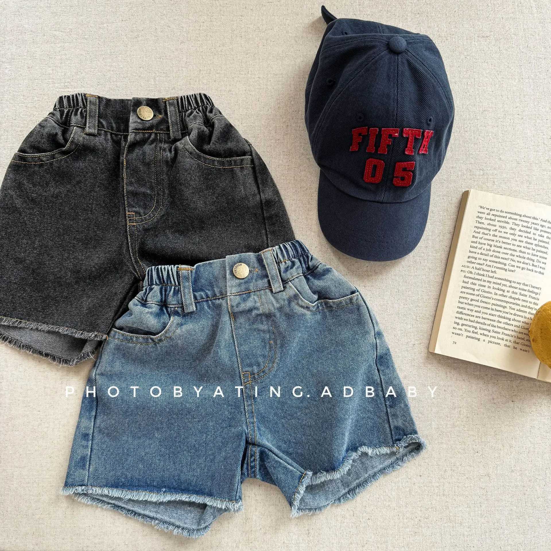 Girls Denim Shorts 0-6 Years 2025 Summer New Children Casual Pants Loose Boys Jeans Solid Color Baby Shorts Kids ClothesC250617