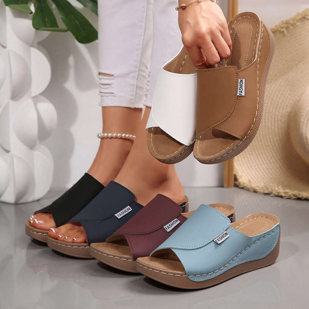 Summer New Wedge Fashion Peep Toe Lightweight Beach Women's Sandals for Outdoor Wear