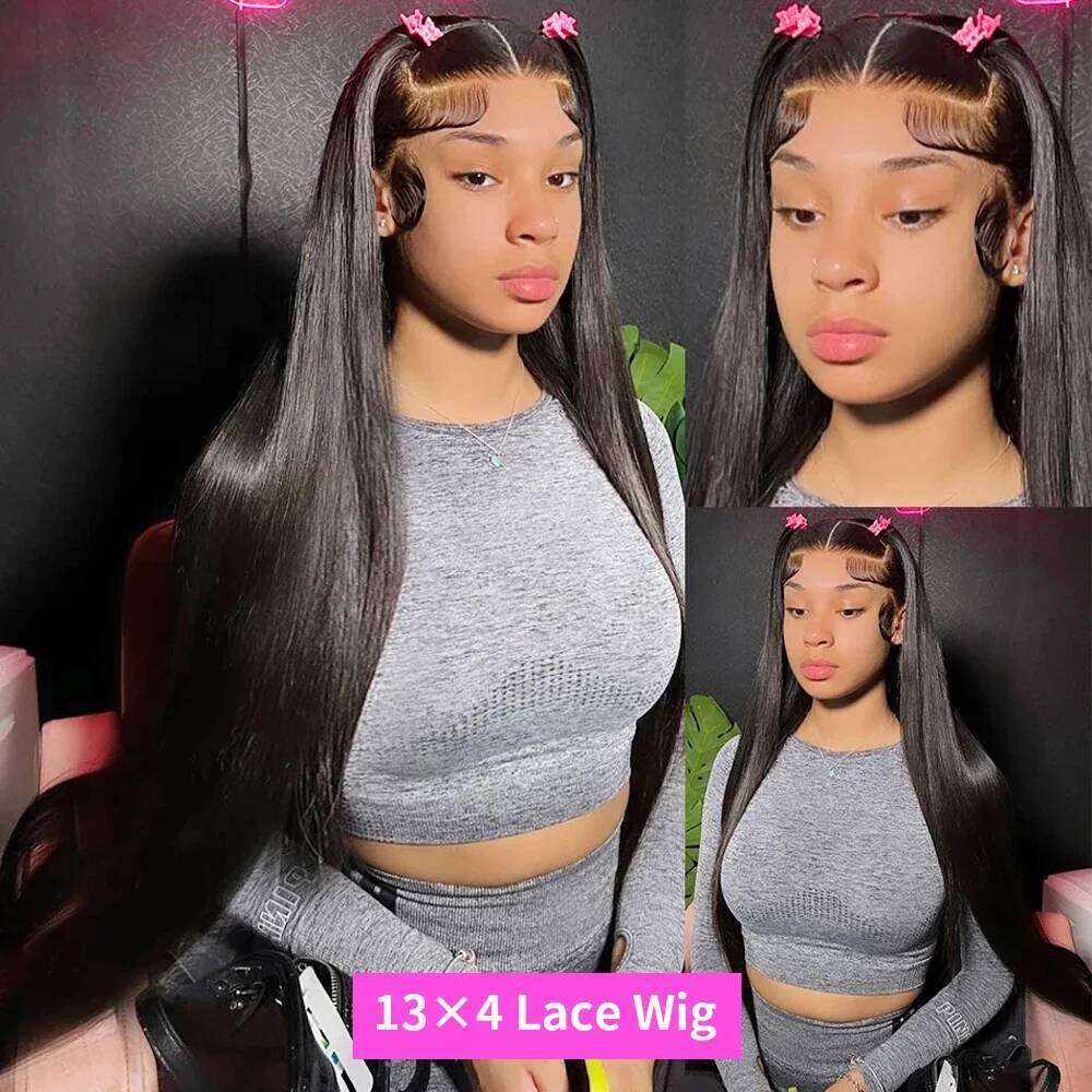 Straight Glueless Wigs Brazilian Human Hair 13x4 13x6 HD Frontal For Women 5x5 6x4 Lace Closure Cheap Wig 180% 38 30 In
