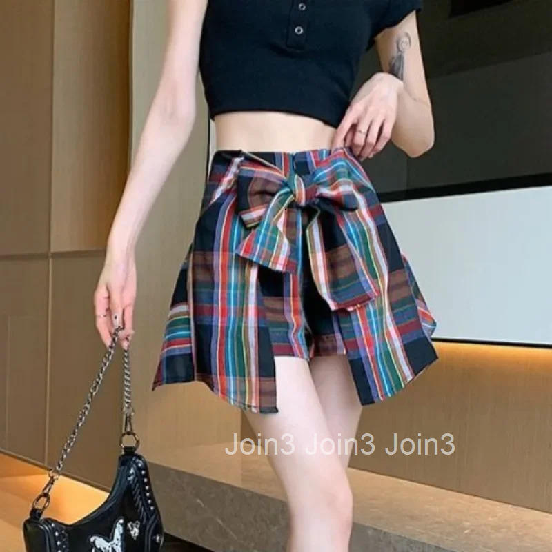 Tight Skirts for Women Short Plaid Mini Woman Skirt Gyaru Wrap High Waist Y2k Vintage Clothing Trend 2025 Stylish Cheap Sales V