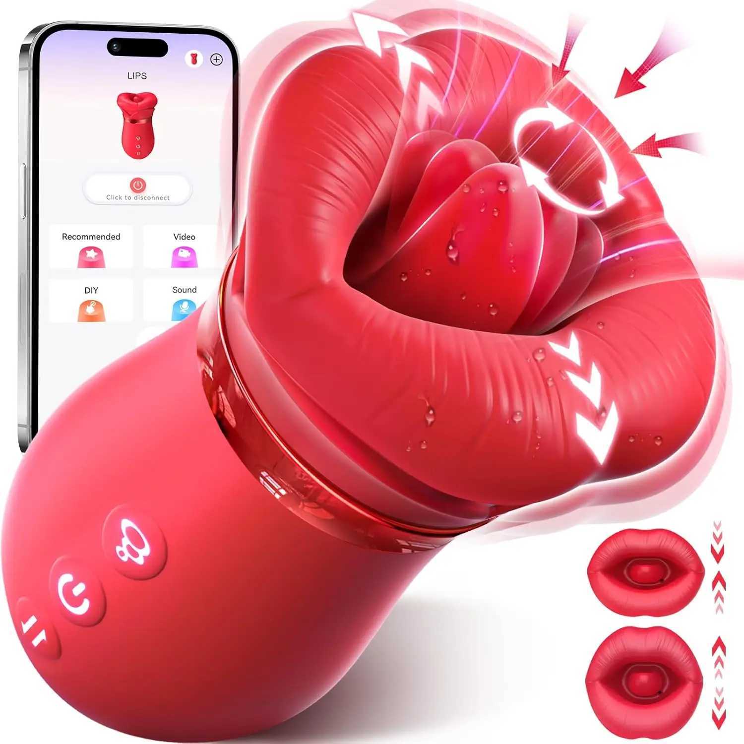 APP 4 In 1 Oral Suction Vibrator Rose Sex Toy Tongue Licking And Sucking Adult Toy Clitoris Nipple G spot Vibrator For Female W250618