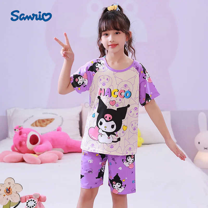 Sanrio Pajama Girl Sets for Children Loungewear Boys Pajamas Sleepwear Robe Childrens Clothing Mother Kids XJ250618XJ250618