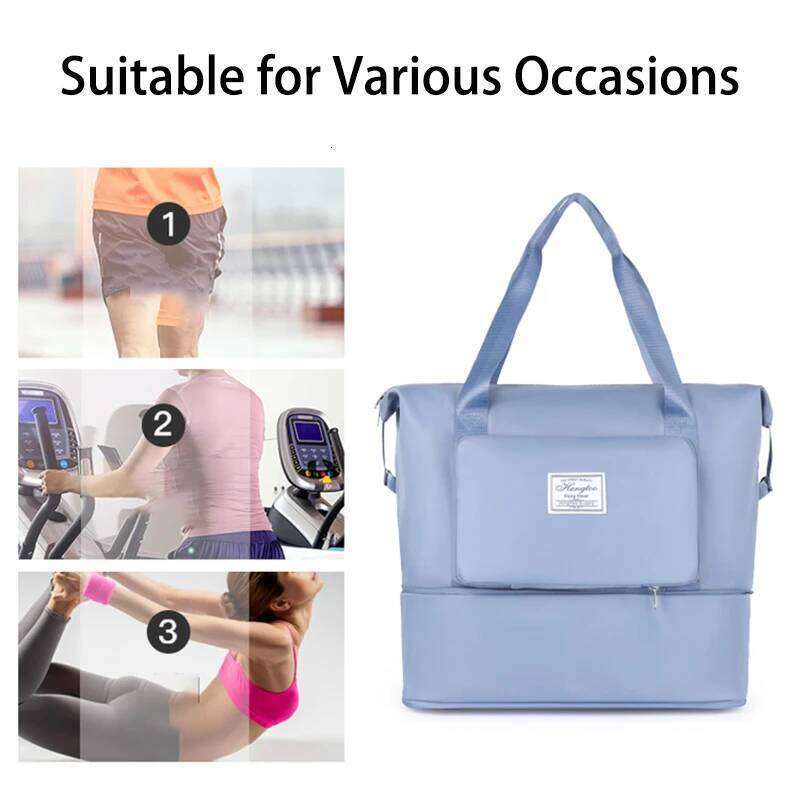 fashion casual unisex lage bag oxford solid color wearresistant waterproof multi pocket large capacity storage travel bag