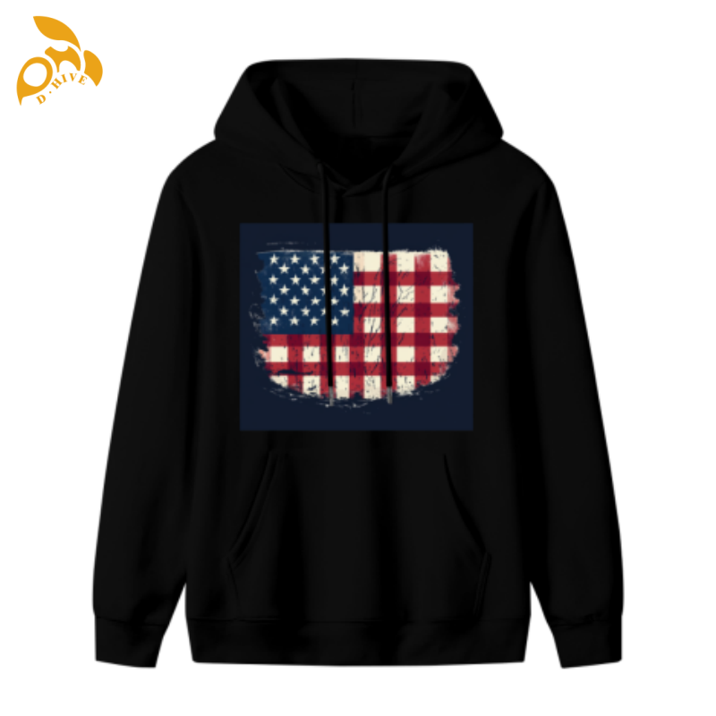 Free Shipping oversize Men's hooded sweatshirt printed hip-hop women's retro sweatshirt Versatile casual street wear 270g permed sweatshirt