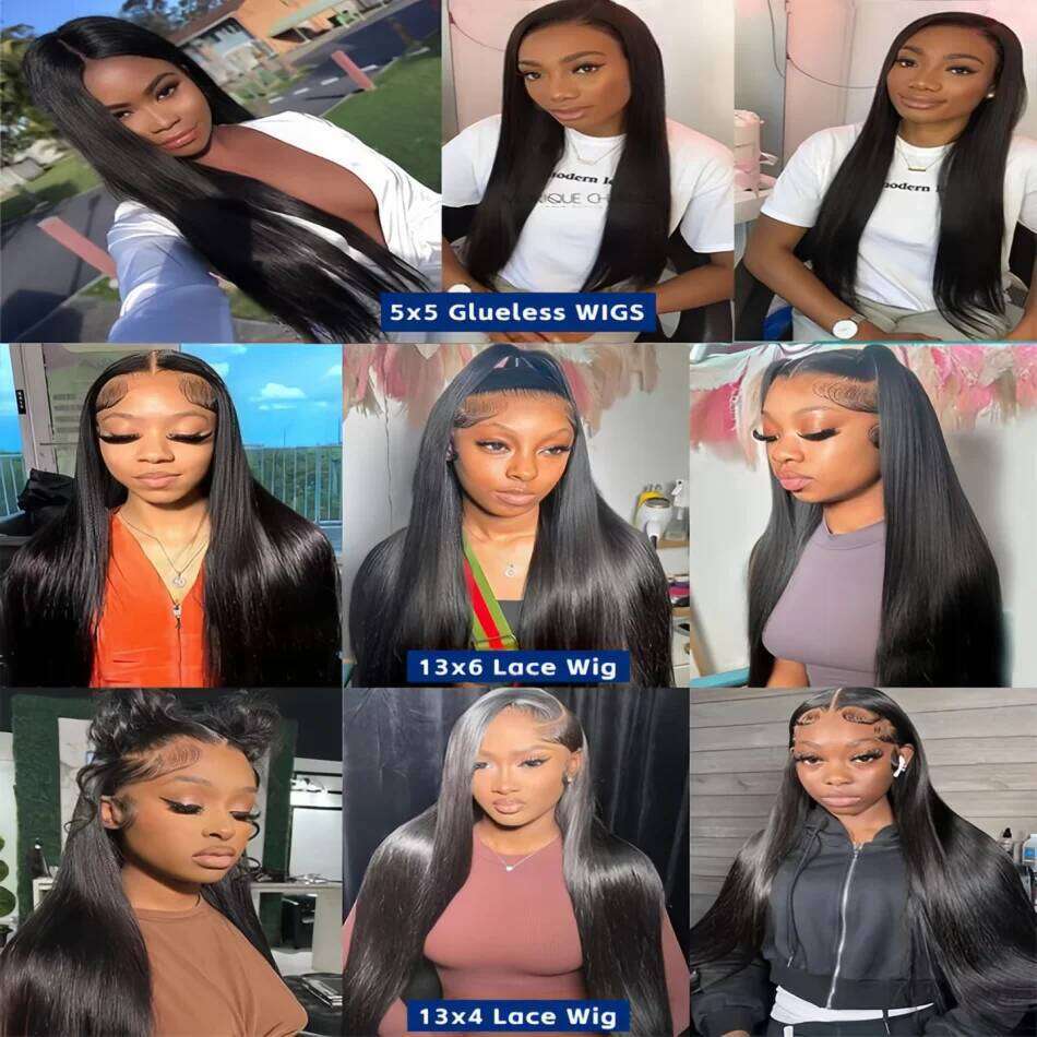 Bone Straight 13x6 Front 5x5 Brazilian Glueless Wig Human Hair Black Transparent 13x4 Hd Lace Frontal Wigs