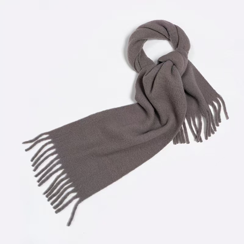 T1001 yarn alpaca blended scarf wool warm thick solid color neck scarf