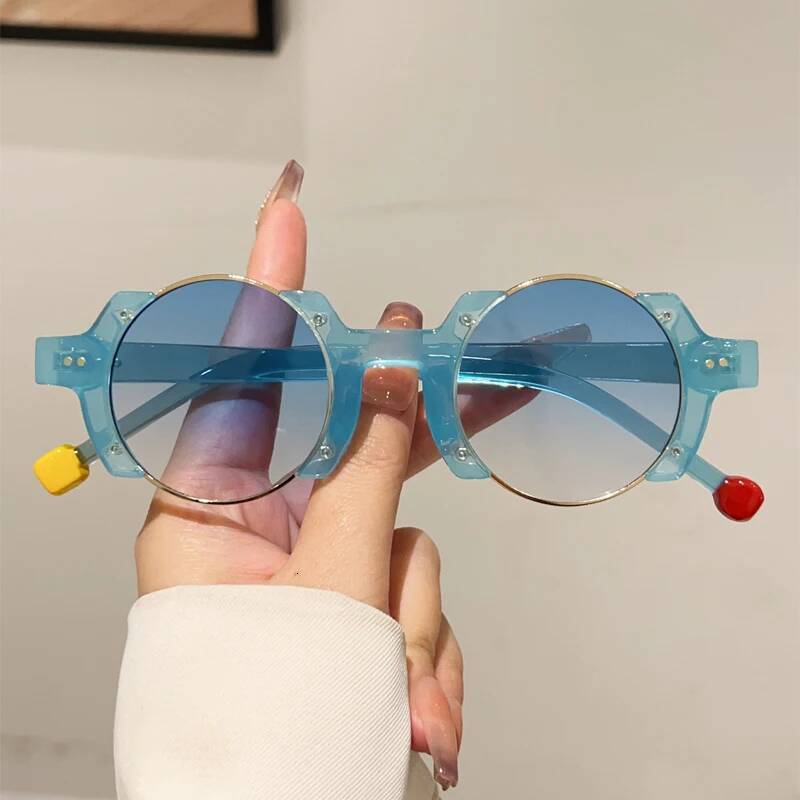 KAMMPT Round Sunglasses Men 2025 New in Fashion Hip-hop Casual Outdoor Sun Glasses Women Trendy Chic Brand Design Decor Shades