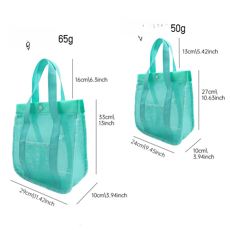 Toiletry Portable Multi-Pocket Storage Organizer Handheld Bath Polyester Mesh Beach Bag