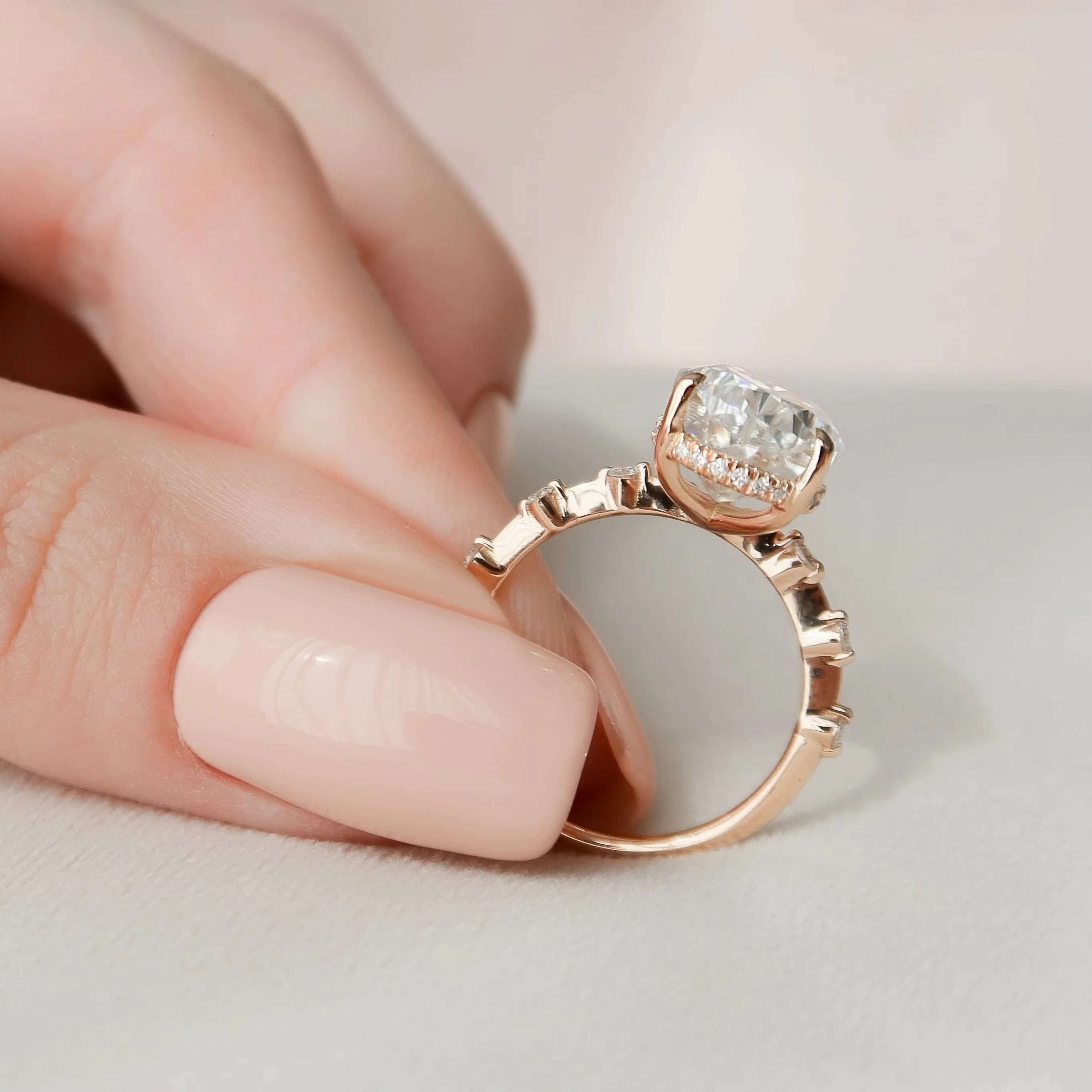 4 Ct Elongated Pear Cut Moissanite Engagement Ring-Elegant and Durable Wedding Jewelry