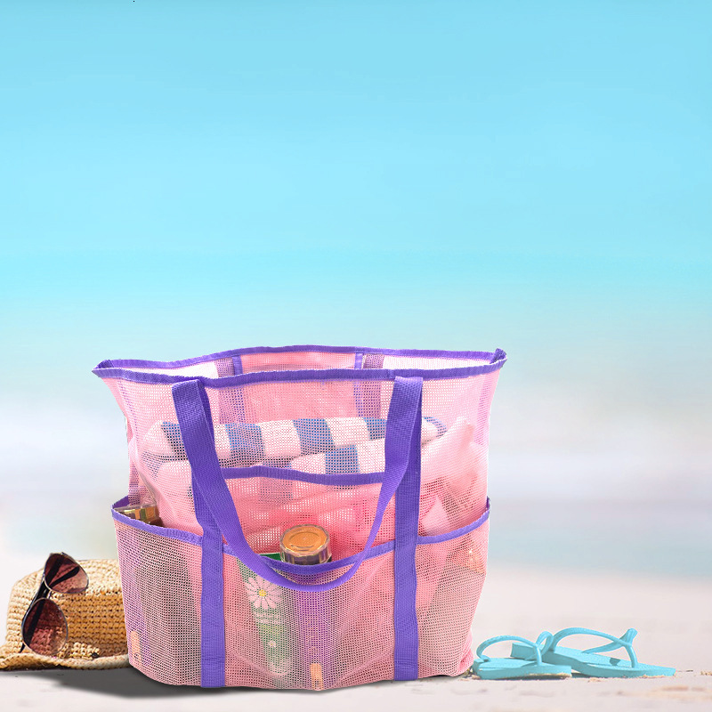 New Handheld Mesh Beach Multifunctional Portable Three-layer Swimming Toy Storage Toiletry Bag
