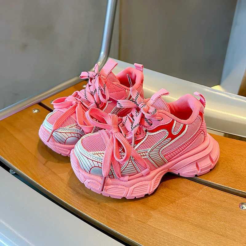Kids Sneakers for Girls Spring Autumn Mesh Boys School Causal Basketball Shoes Fashion Chunky Children Tennis Shoes Breathable Z250618