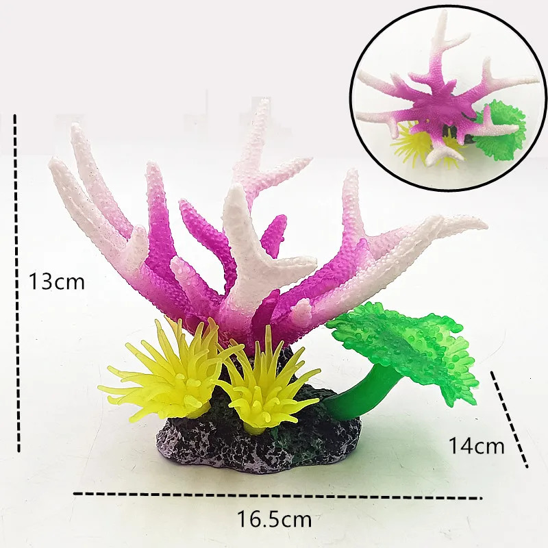 Artificial Fake Coral Fish Tank Decoration Aquarium Resin Silicone Simulation Colorful Coral Undersea Landscape Ornament 250613