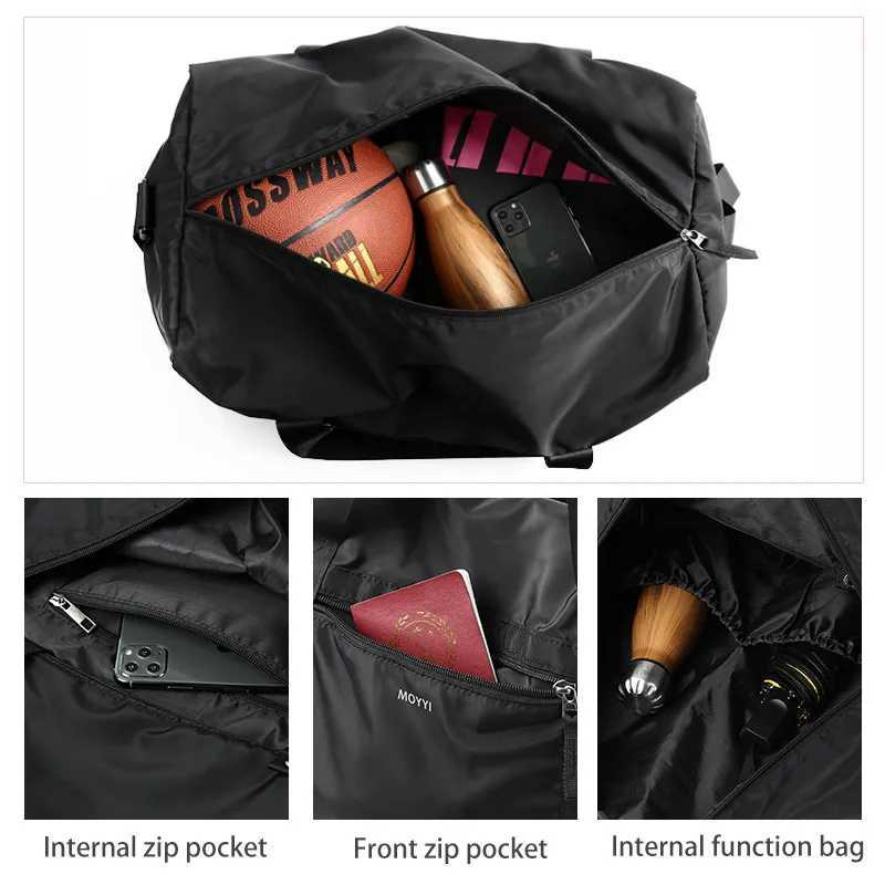 Oxford Foldable Travel Duffel Bag for Men 37L Waterproof Sports Tote Gym Shoulder Weekender Overnight Bags Large Capacity W250618