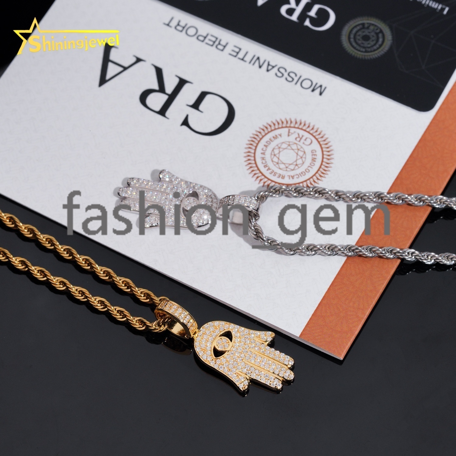 Hip Hop Jewelry VVS Diamond 925 Sterling Silver Iced Out Hand GRA Certified Moissanite Pendant