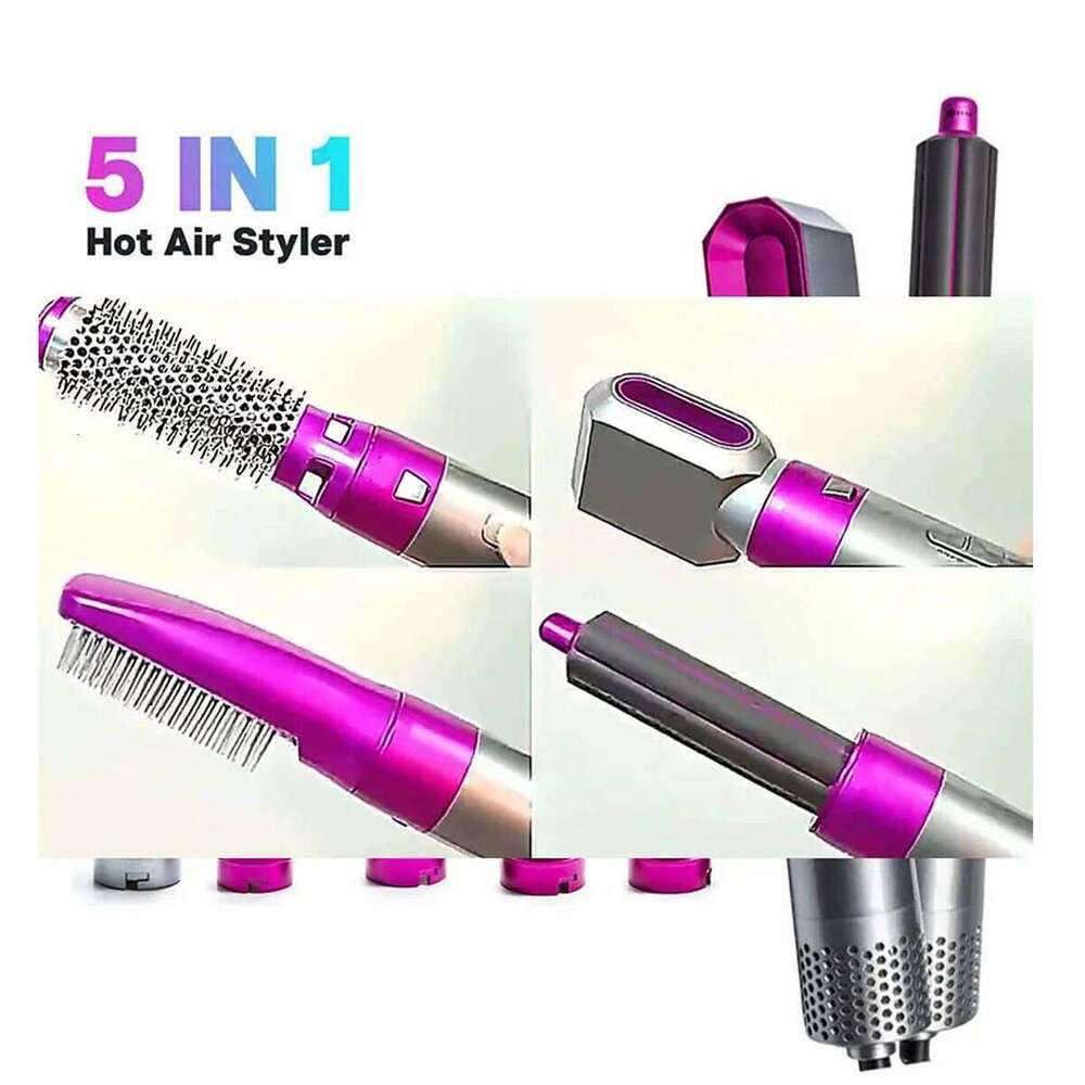 Hot 5 in 1 Negative Ionic Detachable Dryer Styler Air Culer Wand Hair Straightener Brush Blow