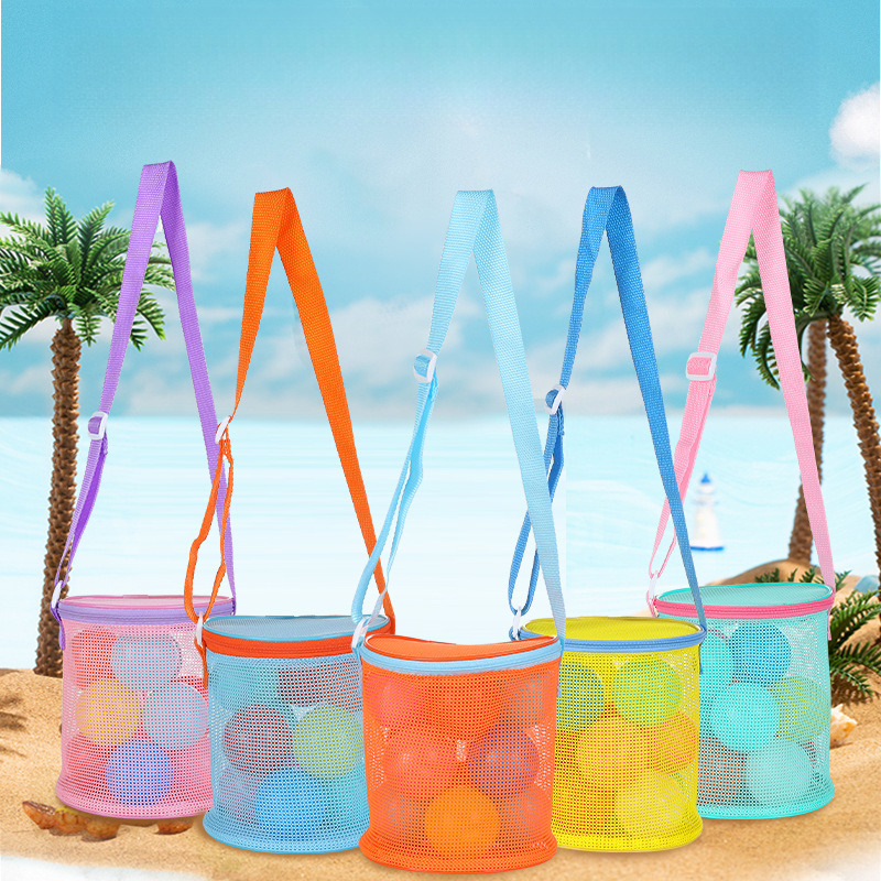 New Beach Children's Shell Outdoor Butterfly Dragonfly Shrimp Fishing Wild Picking Mesh Cylinder Storage Bag