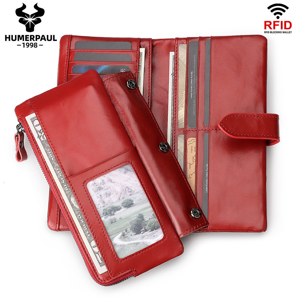 Free Luxury Bag Delivery Designer Fashion Phone Bag First Layer Cowhide Multi Card Slot Handbag Casual Coin Wallet Women's Genuine Leather Long W