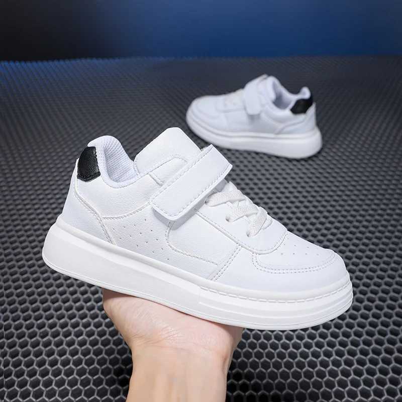 Breathable Sneakers Kids Boys Girls Sports Running Casual Shoe Leather Non-slip Soft Soled Children White Tennis Outdoor Shoes Z250618