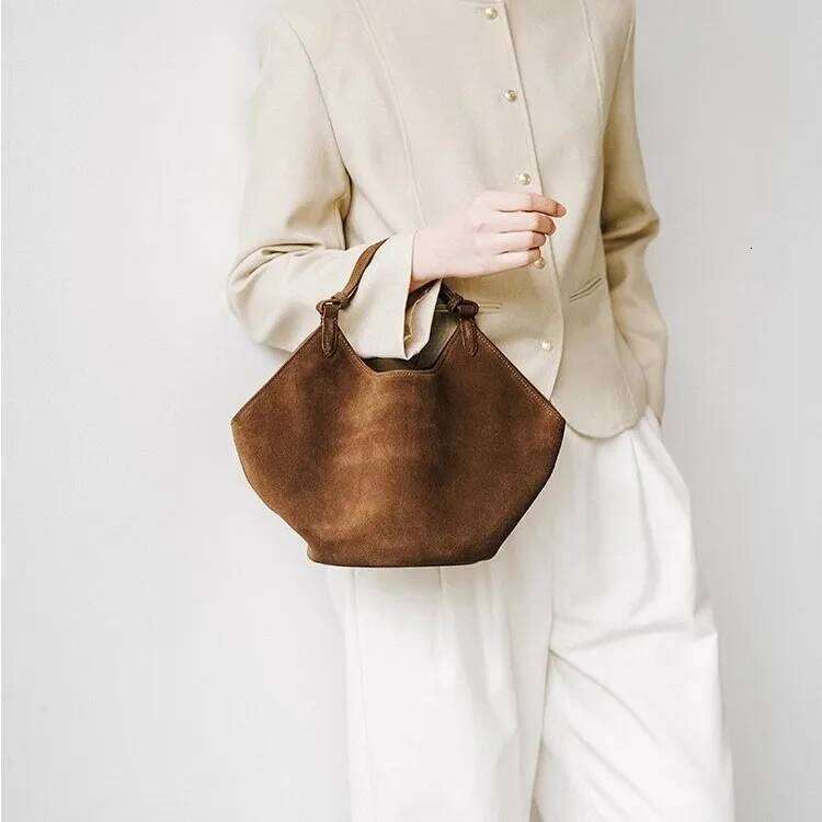 2025 New Style Handbag, Matte Leather Suede Dumpling Bucket Bag, Niche Single-Shoulder Tote Bag For Women