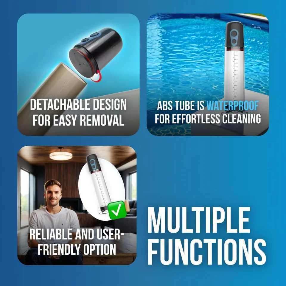Penis Pump Male Vacuum Suction Big Dick Trainer Enlargement Extender Lasting Blowjob Sucking Masturbation Adult Sex Toys for Men W250618