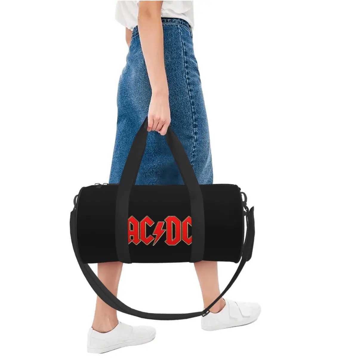 Ac Dc Rock Travel Bag Hip Hop Large Capacity Sport Bags Weekend Mens Design Gym Bag Swimming Colorful Fitness Bag W250618