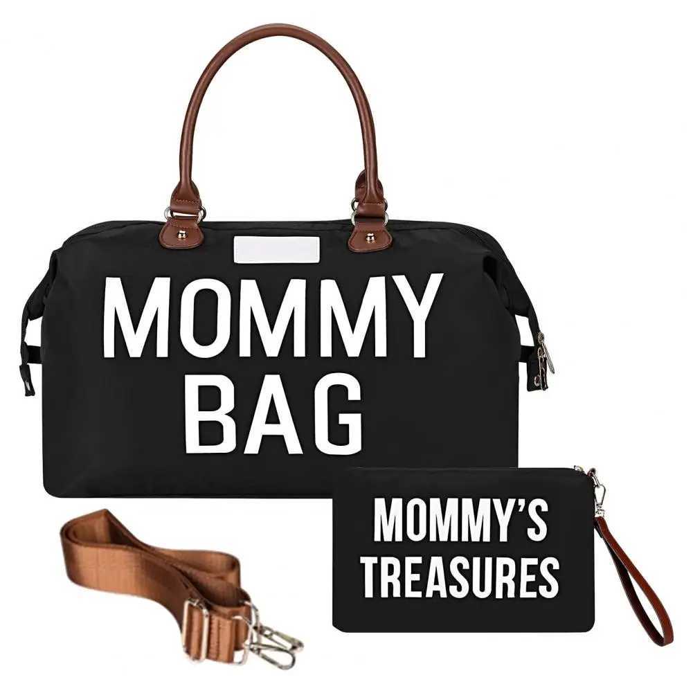 Embroidered Diaper Bag Large Capacity Letters Double Handle Strap Mommy Storage Bag Travel Nursing Baby Diaper Pouch For Outdoor W250618